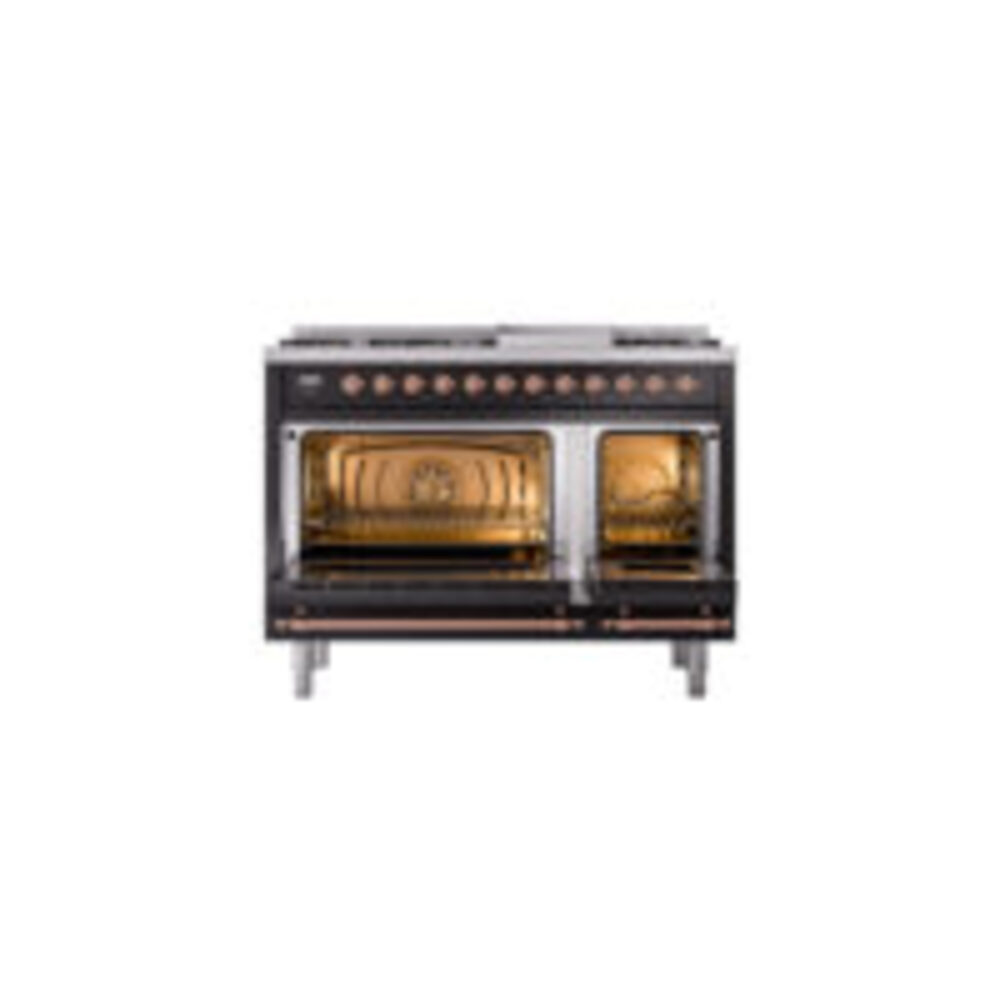 ILVE_UP48FNMPBKPLP_Nostalgie_II_48"_Dual_Fuel_Range_oven_door_opened