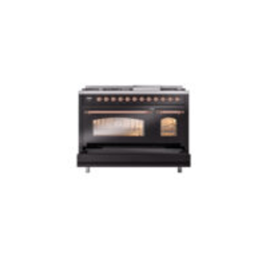 ILVE_UP48FNMPBKP_Nostalgie_II_48"_Dual_Fuel_Range_drawer_opened