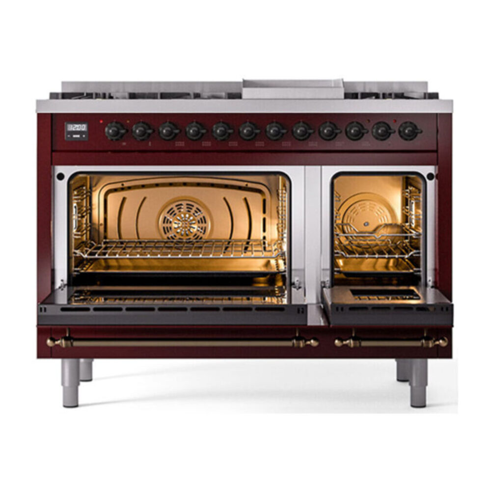 ILVE UP48F Nostalgie II 48 inch Dual Fuel Range with 5.02 cu. ft. Total Double Oven Capacity