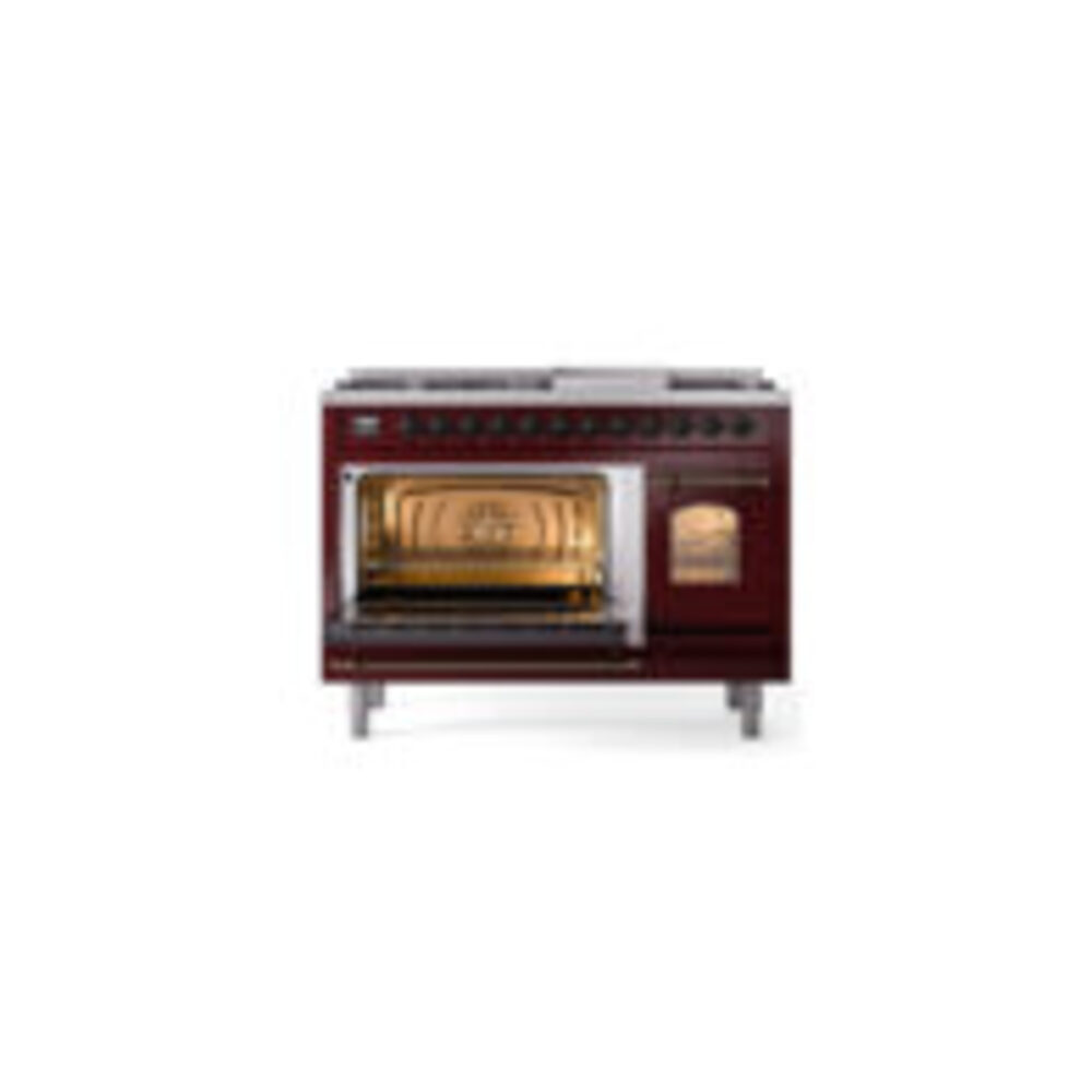 ILVE UP48F Nostalgie II 48 inch Dual Fuel Range with 5.02 cu. ft. Total Double Oven Capacity