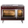 ILVE_UP48FNMPBUBLP_Nostalgie_II_48"_Dual_Fuel_Range_oven_door_opened