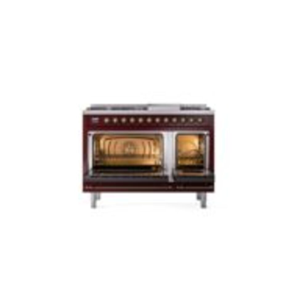 ILVE_UP48FNMPBUBLP_Nostalgie_II_48"_Dual_Fuel_Range_oven_door_opened