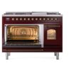ILVE_UP48FNMPBUBLP_Nostalgie_II_48"_Dual_Fuel_Range_main_oven_door_opened