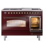 ILVE_UP48FNMPBUBLP_Nostalgie_II_48"_Dual_Fuel_Range_side_oven_door_opened