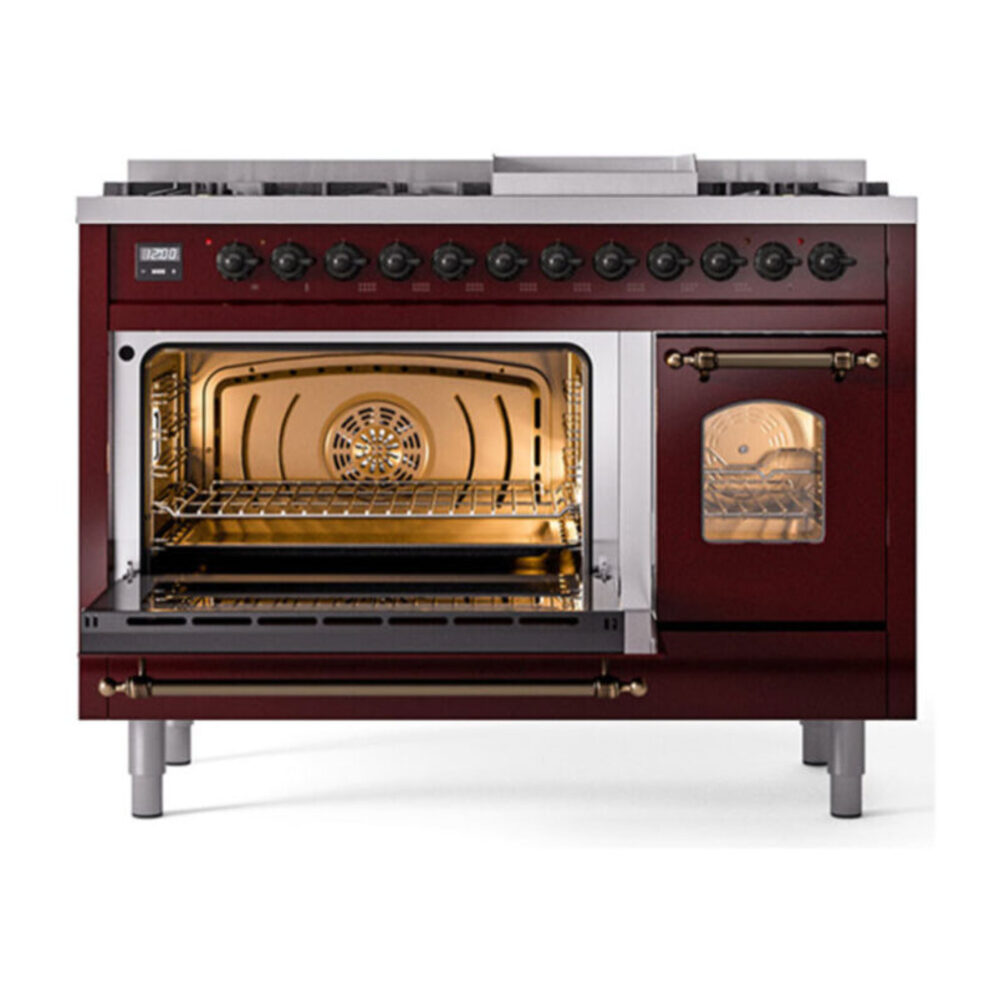 ILVE UP48F Nostalgie II 48 inch Dual Fuel Range with 5.02 cu. ft. Total Double Oven Capacity