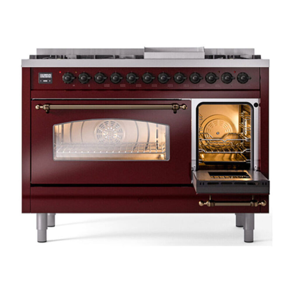 ILVE UP48F Nostalgie II 48 inch Dual Fuel Range with 5.02 cu. ft. Total Double Oven Capacity