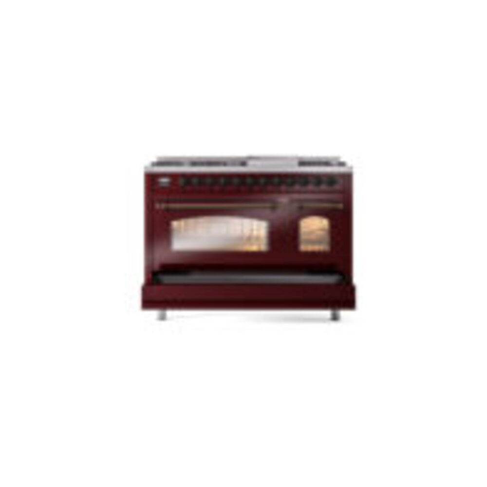 ILVE UP48F Nostalgie II 48 inch Dual Fuel Range with 5.02 cu. ft. Total Double Oven Capacity