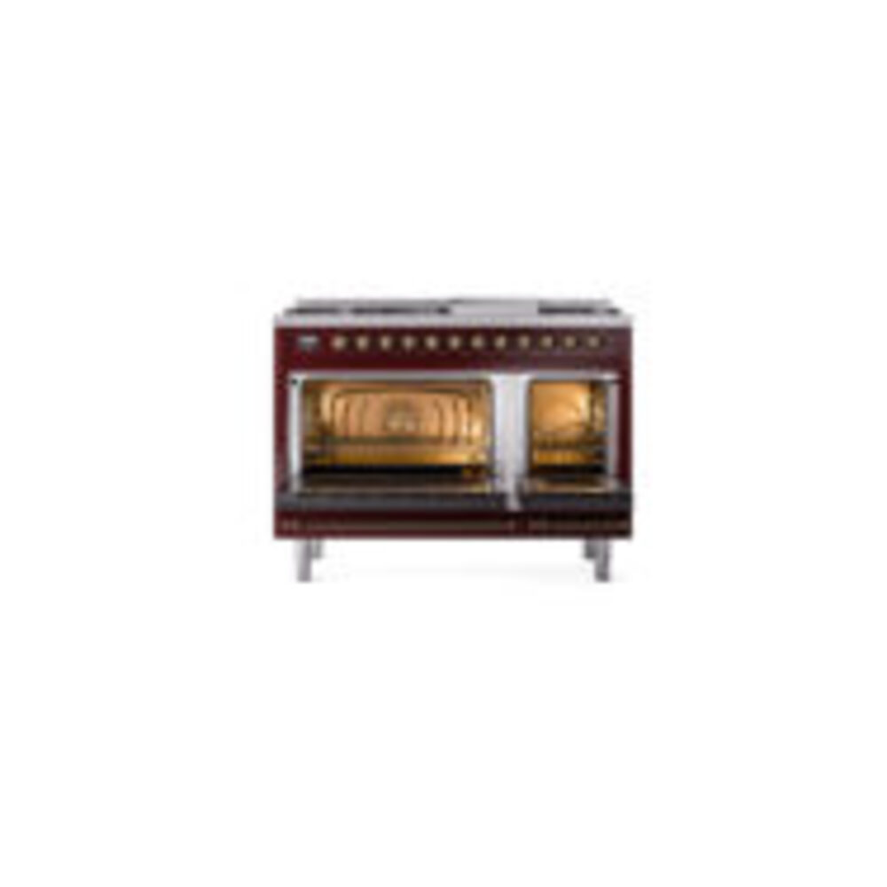 ILVE_UP48FNMPBUB_Nostalgie_II_48"_Dual_Fuel_Range_oven_door_opened