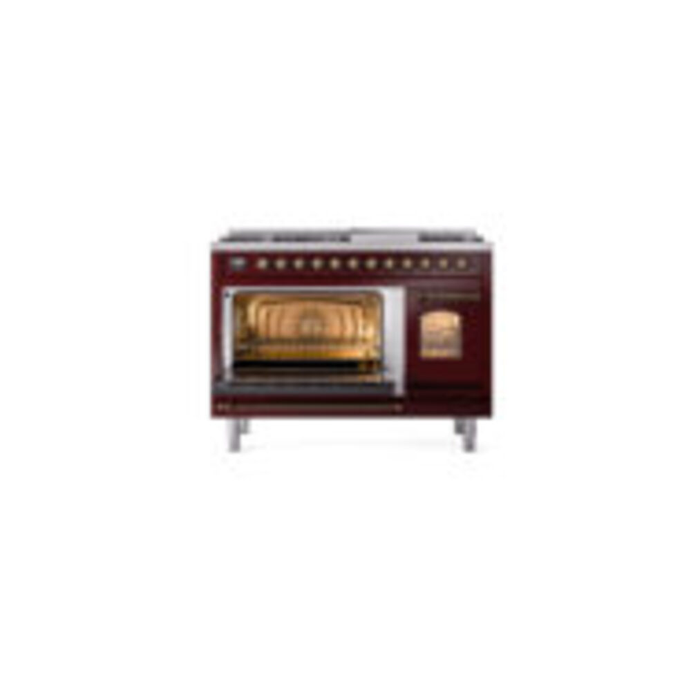 ILVE_UP48FNMPBUB_Nostalgie_II_48"_Dual_Fuel_Range_main_oven_door_opened