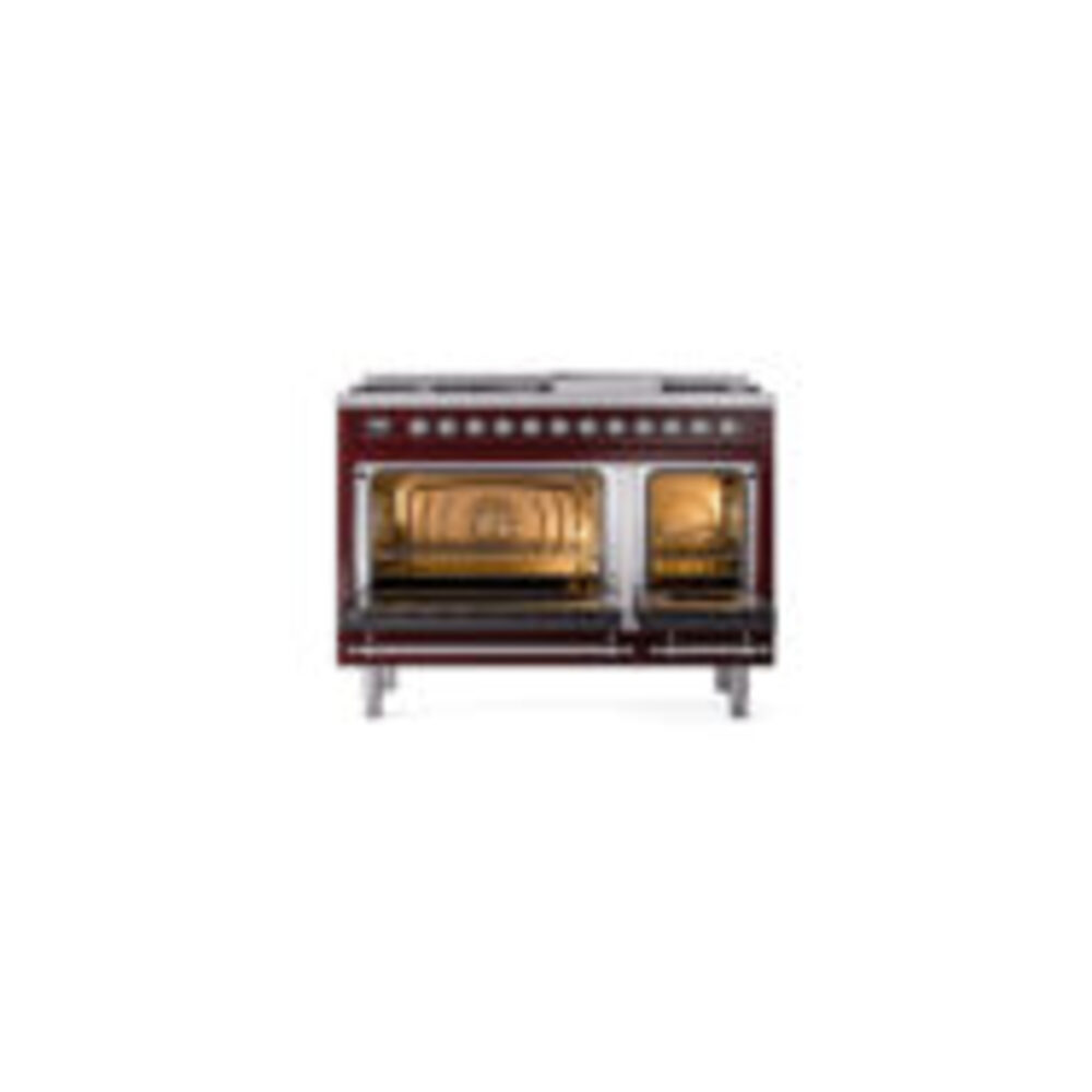 ILVE_UP48FNMPBUCLP_Nostalgie_II_48"_Dual_Fuel_Range_oven_door_opened