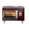 ILVE_UP48FNMPBUCLP_Nostalgie_II_48"_Dual_Fuel_Range_main_oven_door_opened