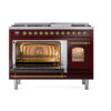 ILVE_UP48FNMPBUGLP_Nostalgie_II_48"_Dual_Fuel_Range_main_oven_door_opened