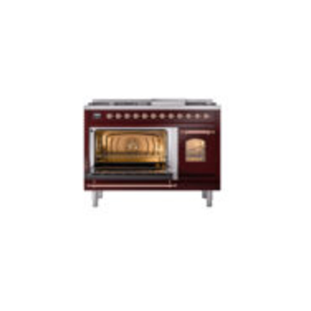 ILVE_UP48FNMPBUPLP_Nostalgie_II_48"_Dual_Fuel_Range_main_oven_door_opened
