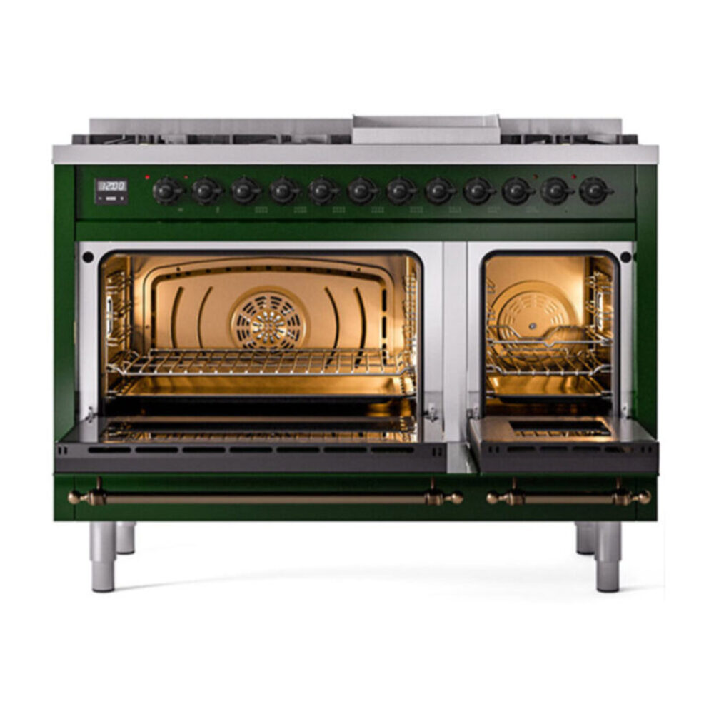 ILVE UP48F Nostalgie II 48 inch Dual Fuel Range with 5.02 cu. ft. Total Double Oven Capacity