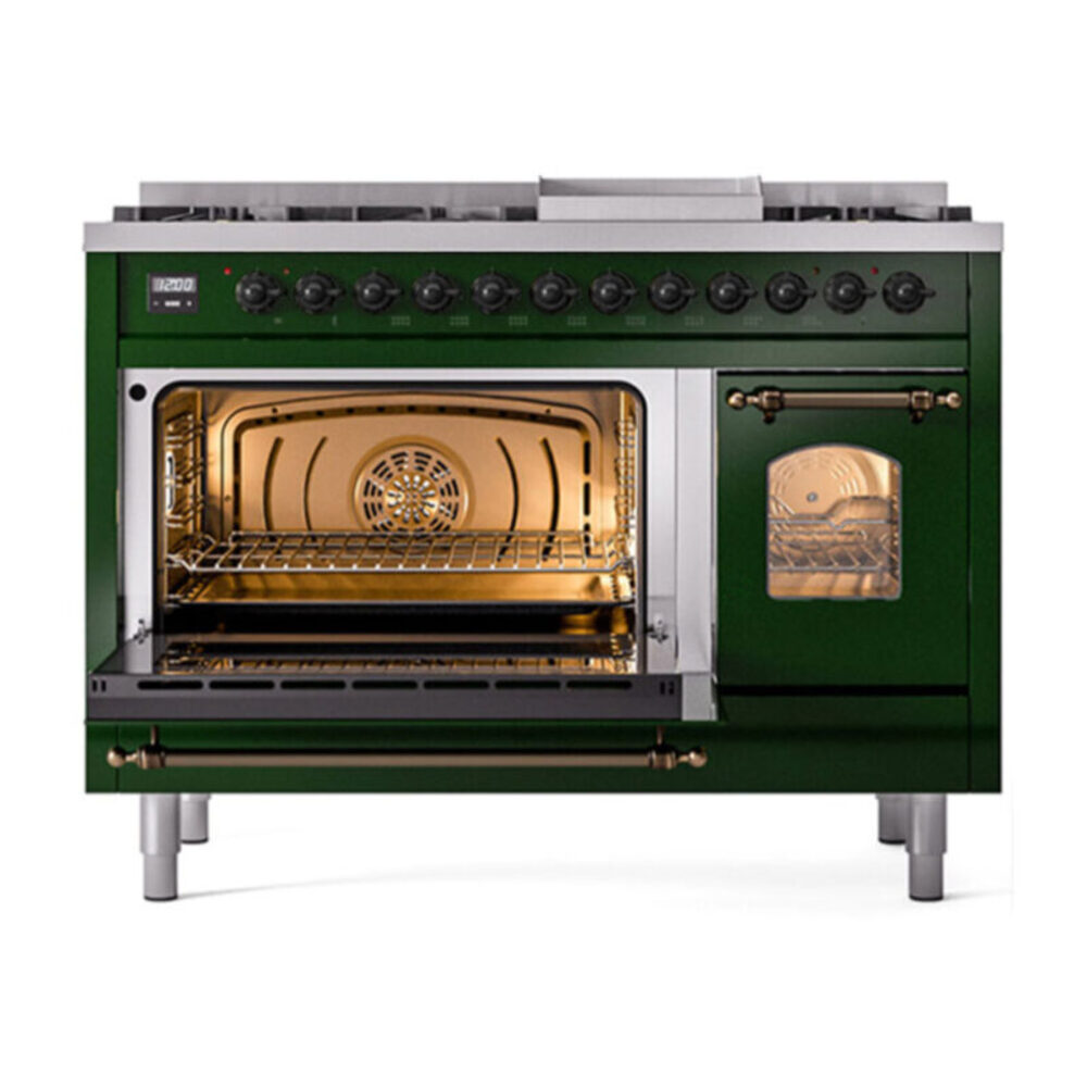 ILVE UP48F Nostalgie II 48 inch Dual Fuel Range with 5.02 cu. ft. Total Double Oven Capacity