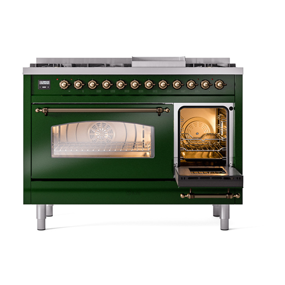 ILVE_UP48FNMPEGBLP_Nostalgie_II_48"_Dual_Fuel_Range_side_oven_door_opened
