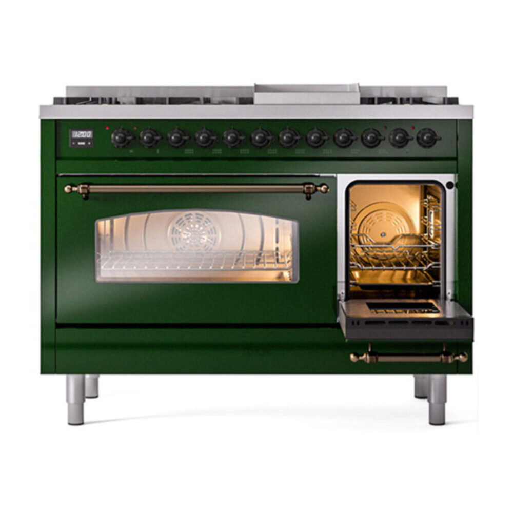 ILVE UP48F Nostalgie II 48 inch Dual Fuel Range with 5.02 cu. ft. Total Double Oven Capacity