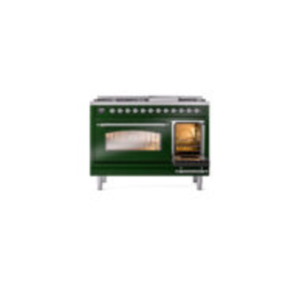 ILVE_UP48FNMPEGCLP_Nostalgie_II_48"_Dual_Fuel_Range_side_oven_door_opened