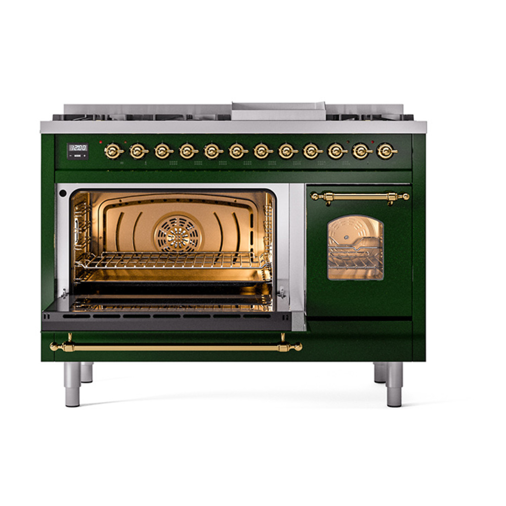 ILVE_UP48FNMPEGGLP_Nostalgie_II_48"_Dual_Fuel_Range_main_oven_door_opened
