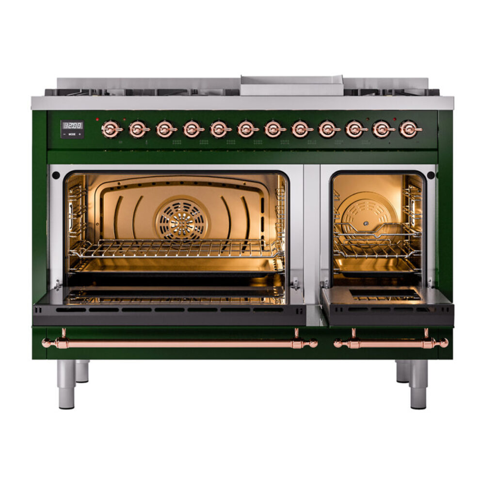 ILVE_UP48FNMPEGPLP_Nostalgie_II_48"_Dual_Fuel_Range_oven_door_opened