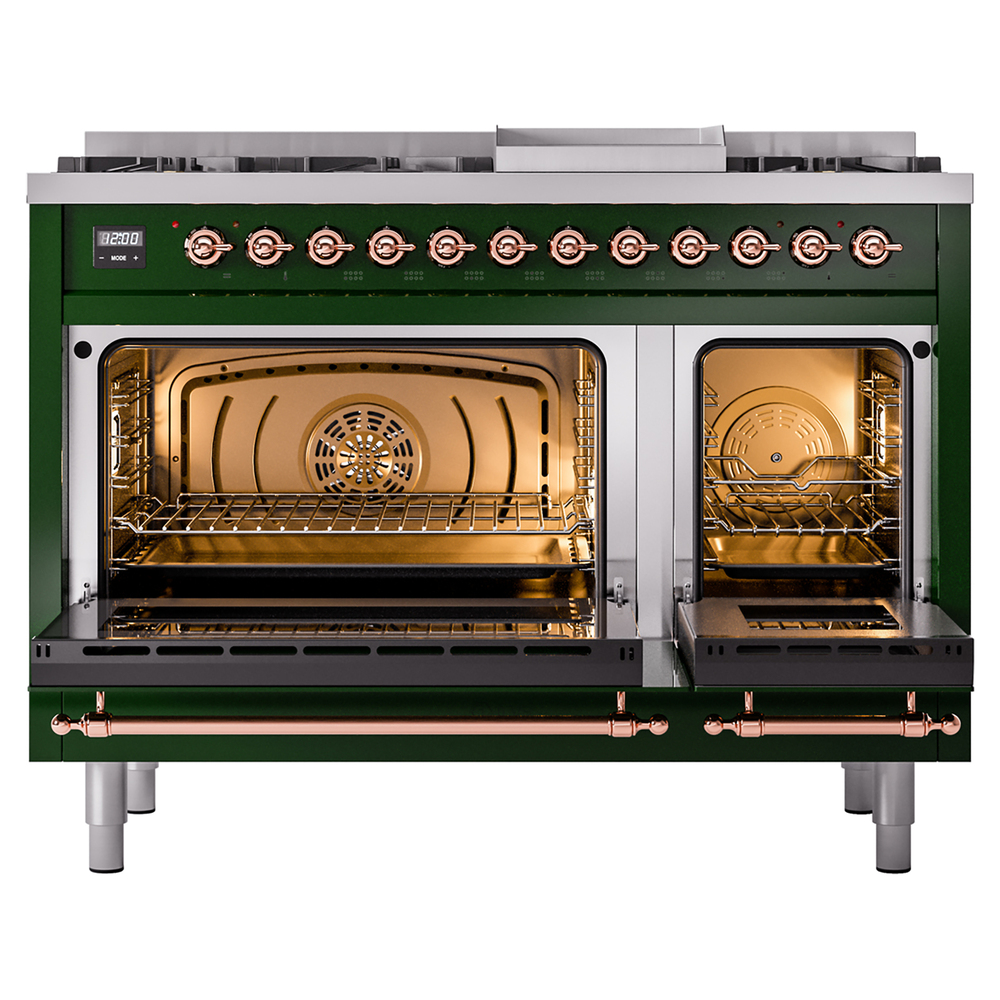 ILVE_UP48FNMPEGPLP_Nostalgie_II_48"_Dual_Fuel_Range_oven_door_opened