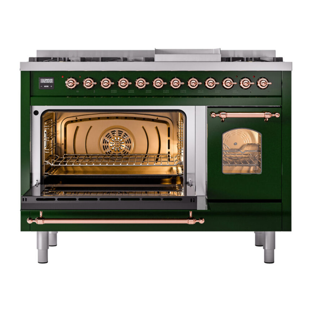 ILVE_UP48FNMPEGPLP_Nostalgie_II_48"_Dual_Fuel_Range_main_oven_door_opened