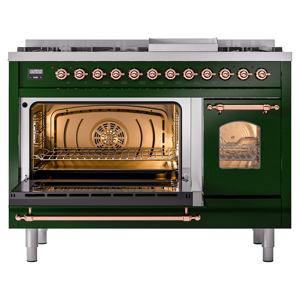 ILVE_UP48FNMPEGPLP_Nostalgie_II_48"_Dual_Fuel_Range_main_oven_door_opened