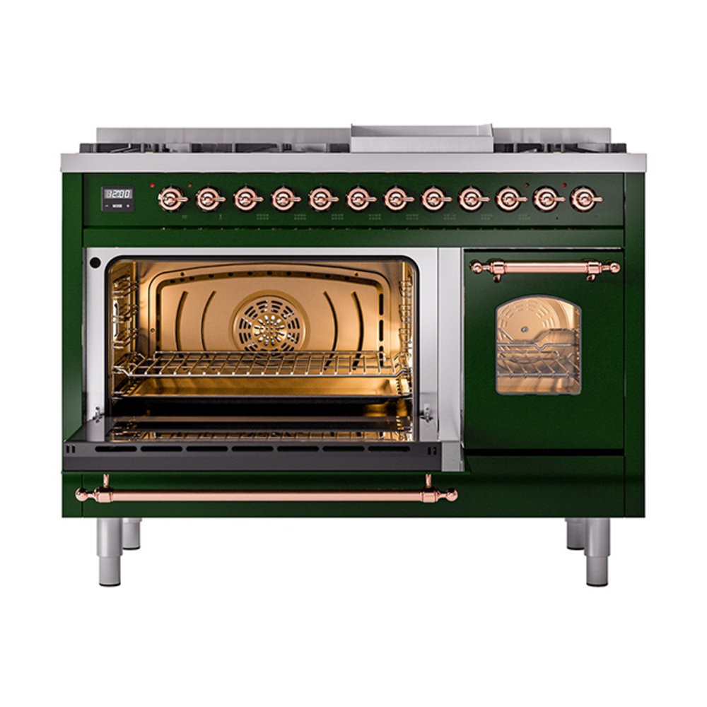 ILVE_UP48FNMPEGP_Nostalgie_II_48"_Dual_Fuel_Range_main_oven_door_opened