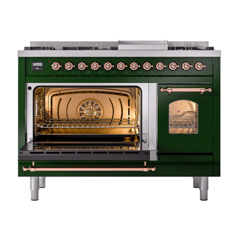 ILVE_UP48FNMPEGP_Nostalgie_II_48"_Dual_Fuel_Range_main_oven_door_opened