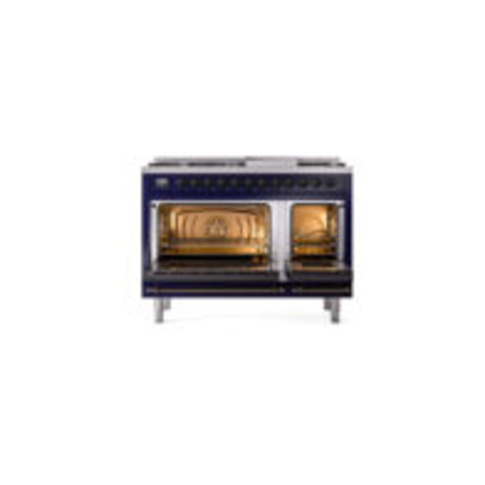 ILVE UP48F Nostalgie II 48 inch Dual Fuel Range with 5.02 cu. ft. Total Double Oven Capacity