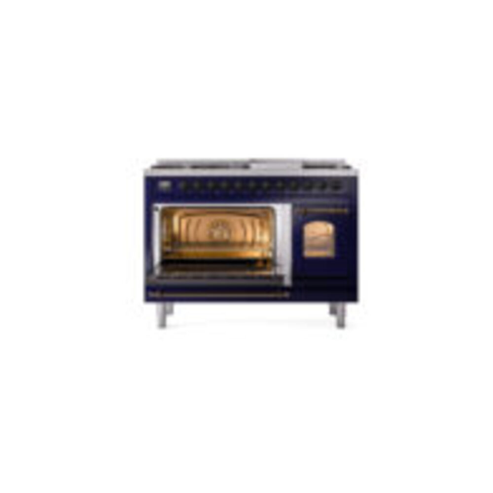 ILVE UP48F Nostalgie II 48 inch Dual Fuel Range with 5.02 cu. ft. Total Double Oven Capacity