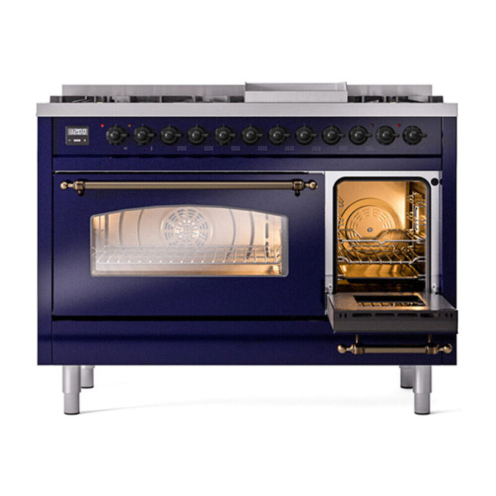 ILVE UP48F Nostalgie II 48 inch Dual Fuel Range with 5.02 cu. ft. Total Double Oven Capacity
