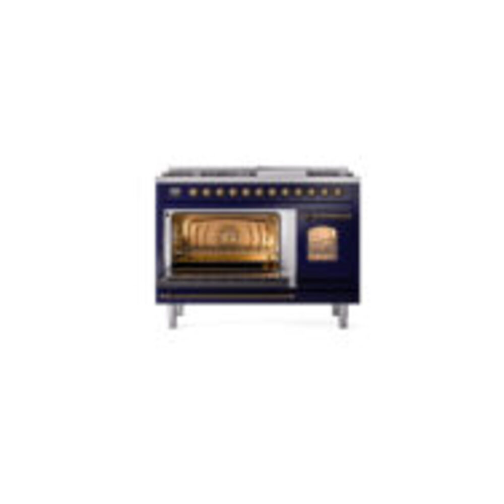 ILVE_UP48FNMPMBBLP_Nostalgie_II_48"_Dual_Fuel_Range_main_oven_door_opened