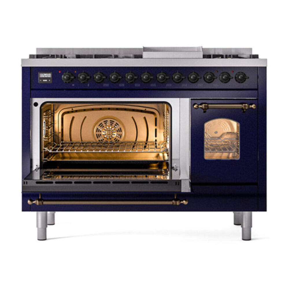 ILVE UP48F Nostalgie II 48 inch Dual Fuel Range with 5.02 cu. ft. Total Double Oven Capacity