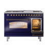 ILVE_UP48FNMPMBB_Nostalgie_II_48"_Dual_Fuel_Range_side_oven_door_opened