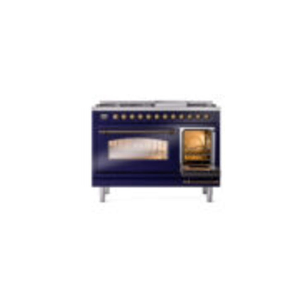 ILVE_UP48FNMPMBB_Nostalgie_II_48"_Dual_Fuel_Range_side_oven_door_opened