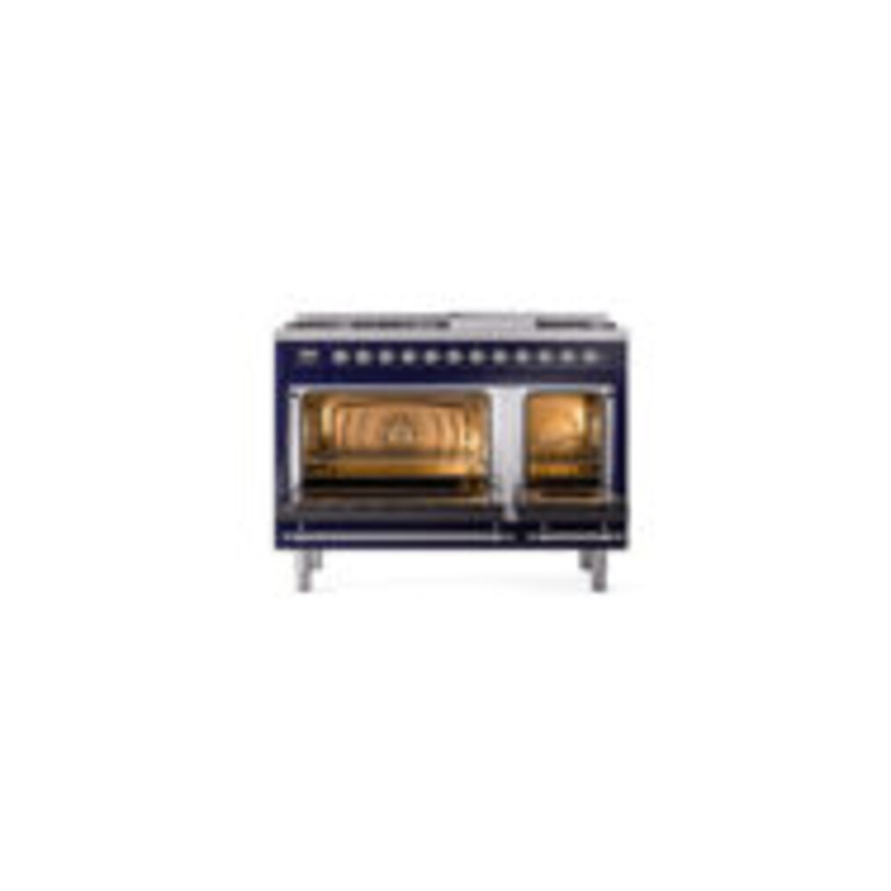 ILVE_UP48FNMPMBCLP_Nostalgie_II_48"_Dual_Fuel_Range_oven_door_opened
