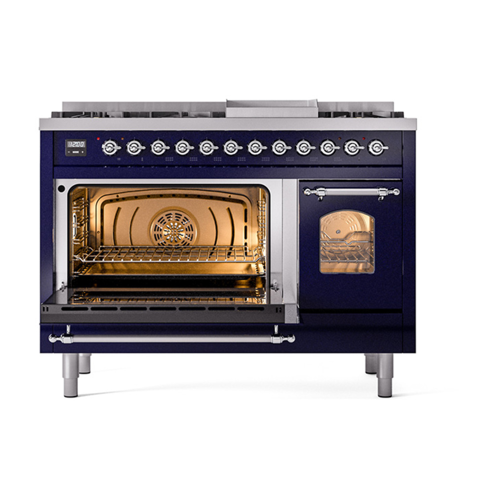 ILVE_UP48FNMPMBC_Nostalgie_II_48"_Dual_Fuel_Range_main_oven_door_opened