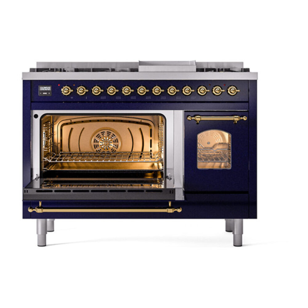 ILVE_UP48FNMPMBG_Nostalgie_II_48"_Dual_Fuel_Range_main_oven_door_opened