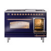ILVE_UP48FNMPMBPLP_Nostalgie_II_48"_Dual_Fuel_Range_side_oven_door_opened