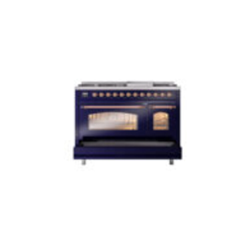ILVE_UP48FNMPMBPLP_Nostalgie_II_48"_Dual_Fuel_Range_drawer_opened