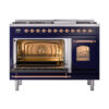 ILVE_UP48FNMPMBP_Nostalgie_II_48"_Dual_Fuel_Range_main_oven_door_opened