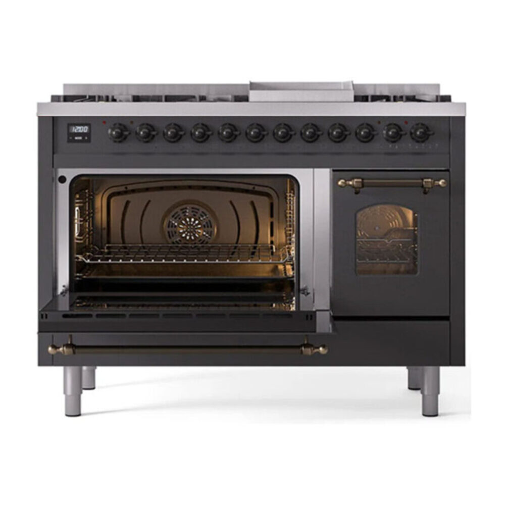 ILVE UP48F Nostalgie II 48 inch Dual Fuel Range with 5.02 cu. ft. Total Double Oven Capacity