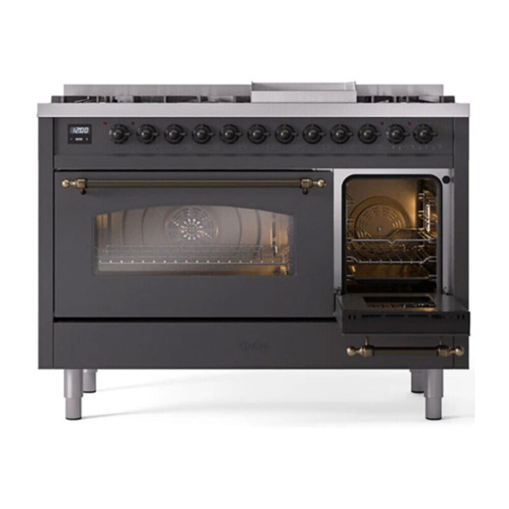 ILVE UP48F Nostalgie II 48 inch Dual Fuel Range with 5.02 cu. ft. Total Double Oven Capacity