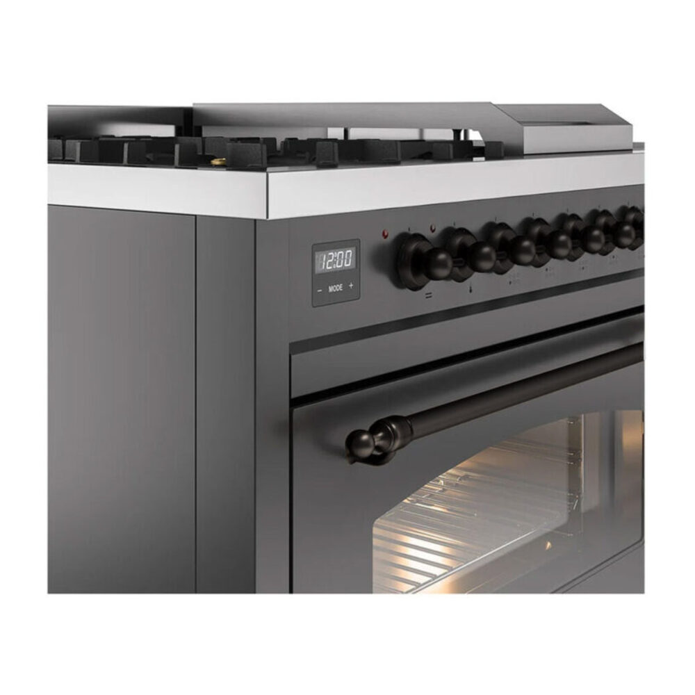 ILVE UP48F Nostalgie II 48 inch Dual Fuel Range with 5.02 cu. ft. Total Double Oven Capacity