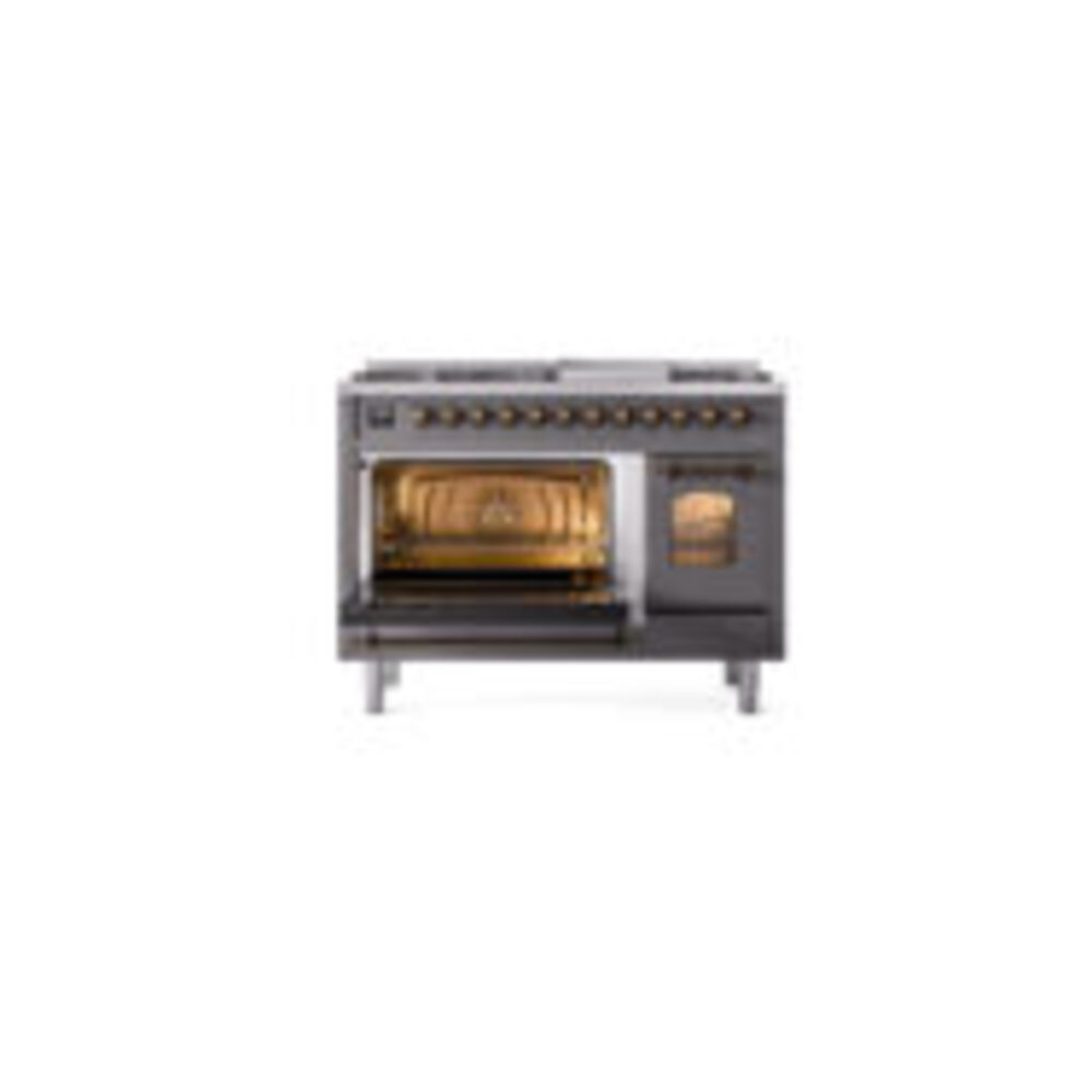 ILVE_UP48FNMPMGBLP_Nostalgie_II_48"_Dual_Fuel_Range_main_oven_door_opened