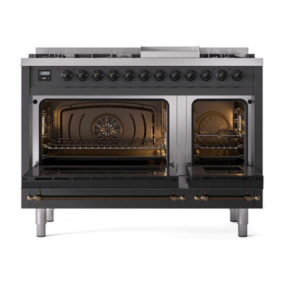 ILVE UP48F Nostalgie II 48 inch Dual Fuel Range with 5.02 cu. ft. Total Double Oven Capacity