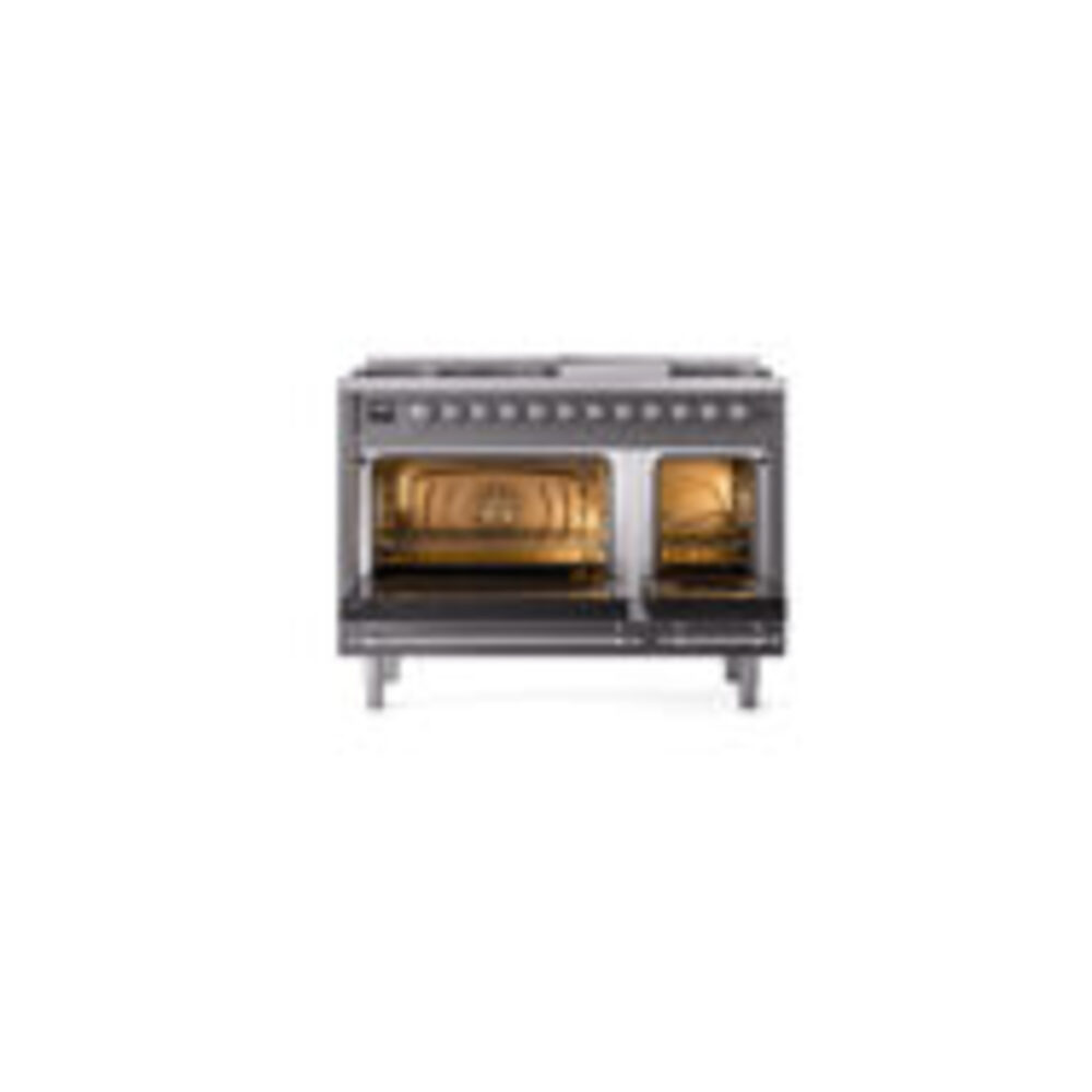ILVE_UP48FNMPMGCLP_Nostalgie_II_48"_Dual_Fuel_Range_oven_door_opened