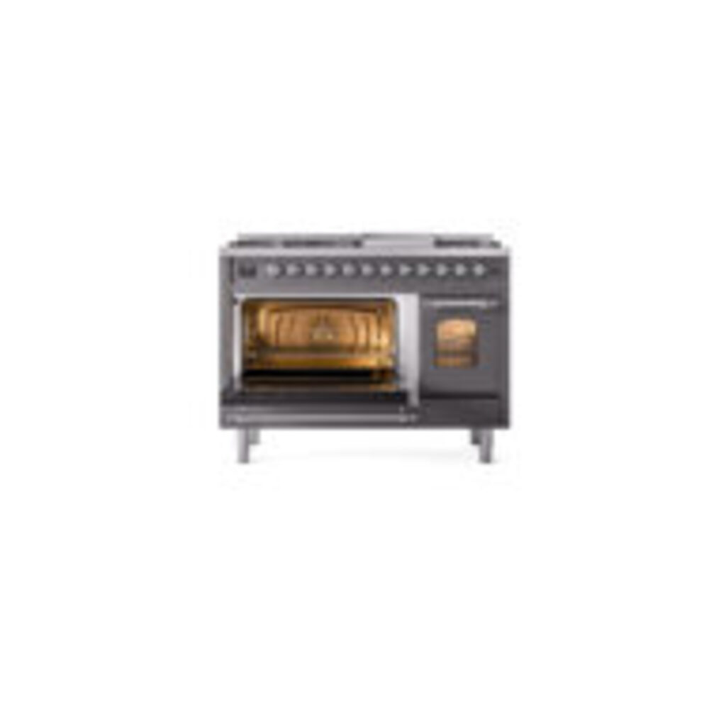 ILVE_UP48FNMPMGCLP_Nostalgie_II_48"_Dual_Fuel_Range_main_oven_door_opened
