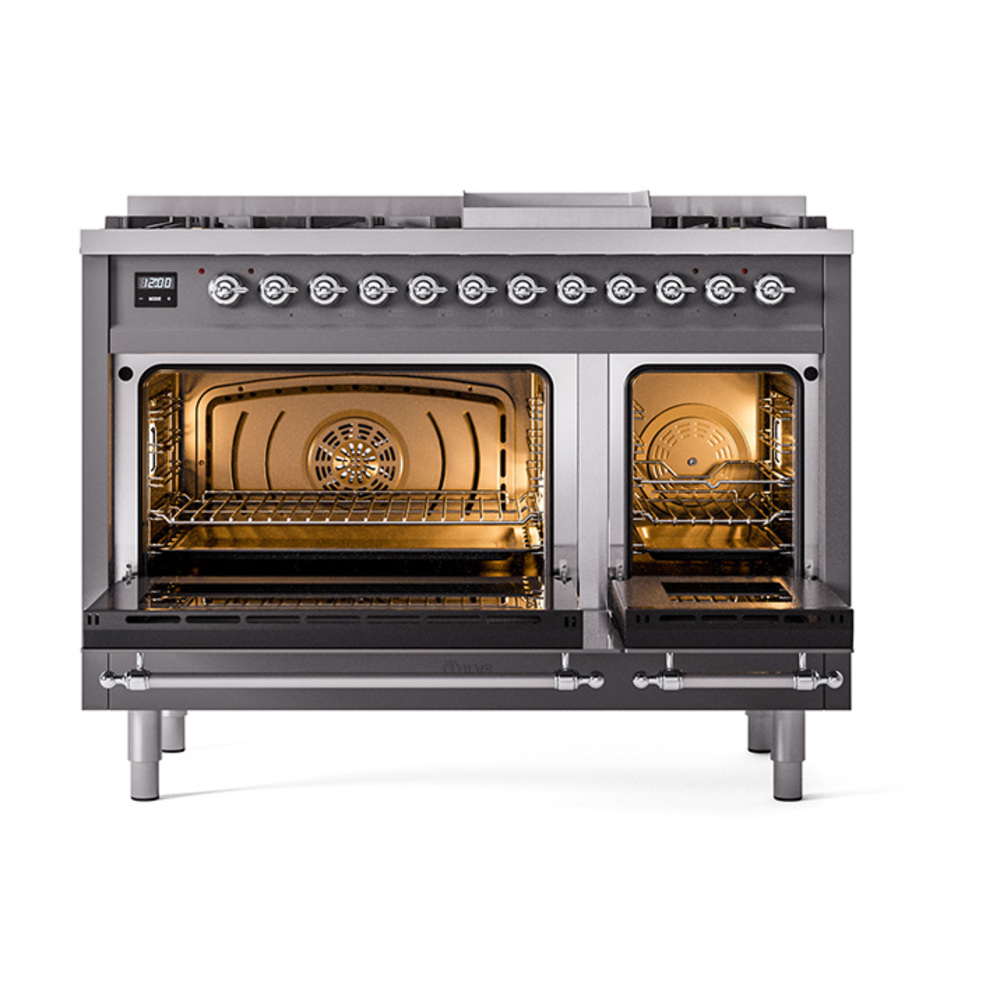ILVE_UP48FNMPMGC_Nostalgie_II_48"_Dual_Fuel_Range_oven_door_opened